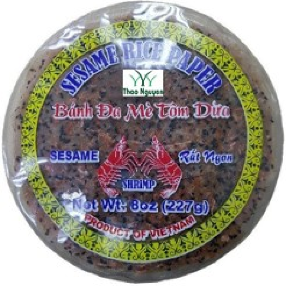 Black Sesame Rice Paper with Shrimp & Coconut 24 X 8oz (227g)